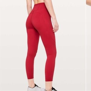 Lululemon Fast & Free 7/8 Tight II *Non-Reflective Nulux 25"
Dark Red